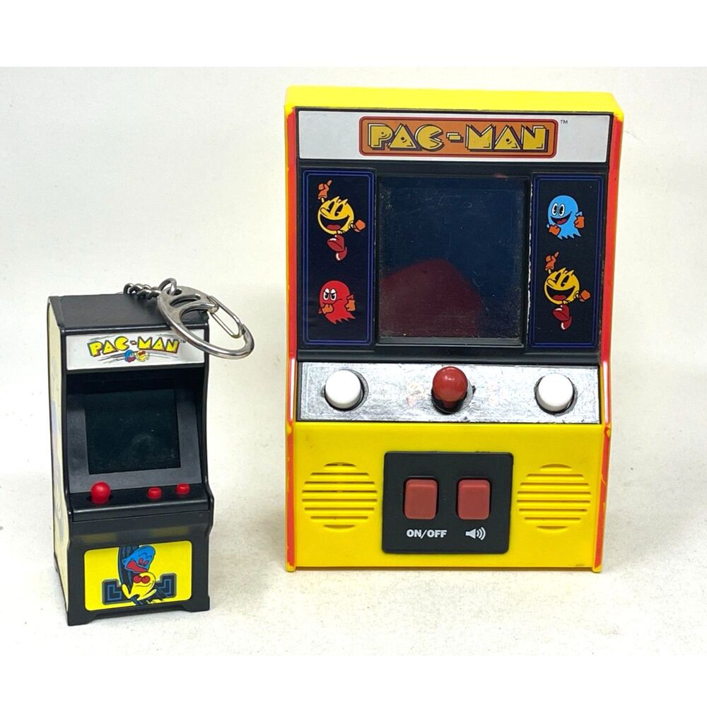 Set of two Pacman Electronic Games Handheld Keychain and Tabletop Works Battery